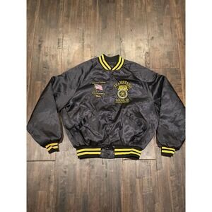 Vintage 90s‎ King Louis Teamsters Varsity Jacket Mens XL Black Louisville KY USA